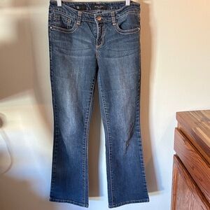 Nine West Denim Flare Jeans with Rhinestones-Decorative Pockets 29/8